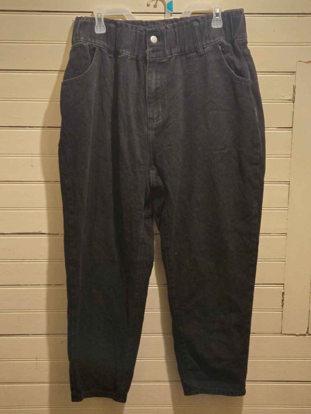SheIn Curve Jeans Womens 2XL High Waisted Elastic Waist Tapered Black
